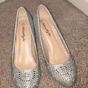 Sparkly silver heels